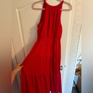 Red maxi dress